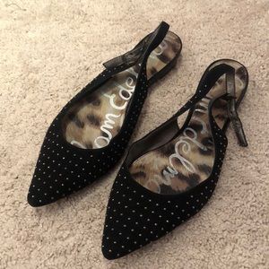 Sam Edelman Black Studded Idahlia Slingback Flat